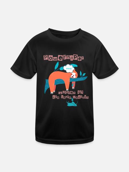 Powernapper, kurzzeit Erholung, schneller schlaf - Kinder Funktions-T-Shirt - Schwarz