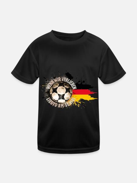 Wenn wir verlieren, liegt’s am Schiri – Fußball - Kinder Funktions-T-Shirt - Schwarz - Vorne