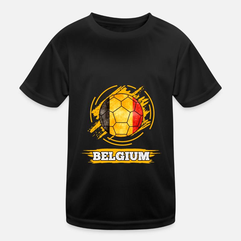 Fußball Landesflagge Belgien Kinder Funktions-T-Shirt