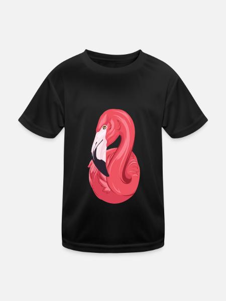 Flamingo été / été / soleil - T-shirt sport Enfant - noir - Devant