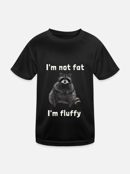 Waschbär ist nicht dick sondern kuschelig - Kinder Funktions-T-Shirt - Schwarz - Vorne