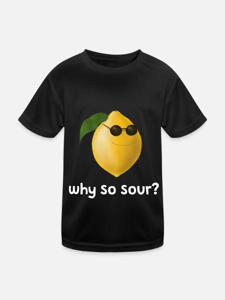 Cute Lemon - Why so sour - Kinder Funktions-T-Shirt - Schwarz - Vorne
