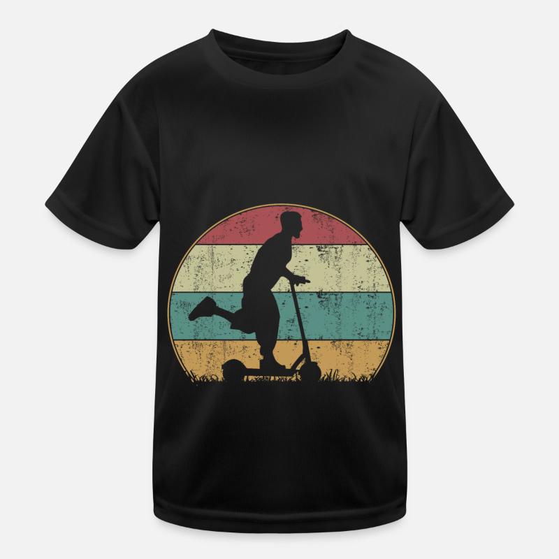Tretroller E-Roller Elektroroller Retro Vintage Kinder Funktions-T-Shirt