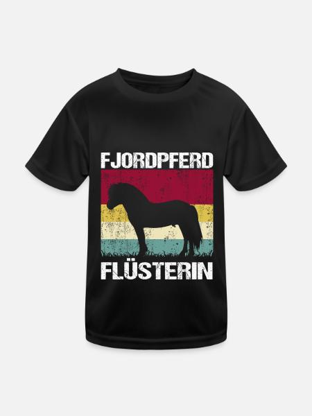 Fjordpferd Mama Flüsterin - Kinder Funktions-T-Shirt - Schwarz - Vorne