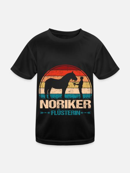 Noriker Pferd Mama Flüsterin - Kinder Funktions-T-Shirt - Schwarz - Vorne