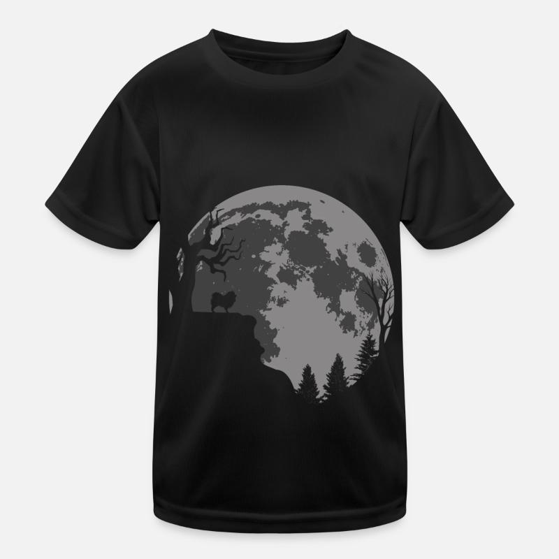 Deutscher Wolfsspitz Spitz Keeshond Hund Mond - Kinder Funktions-T-Shirt - Schwarz