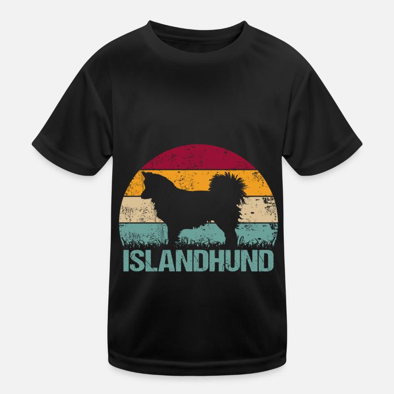 Islandhund Islandspitz Isländischer Spitz Retro Kinder Funktions-T-Shirt