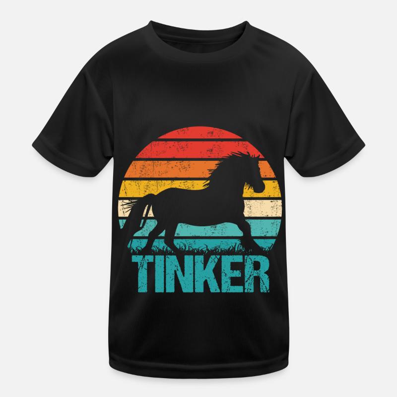 Irish Tinker Pferd Tinkerpferd Retro Vintage Style Kinder Funktions-T-Shirt