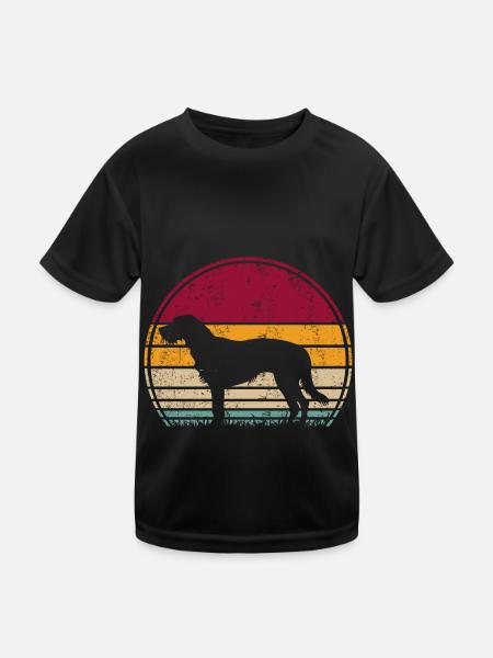 Kromfohrländer Kromi Hund Vintage Retro - Kinder Funktions-T-Shirt - Schwarz - Vorne