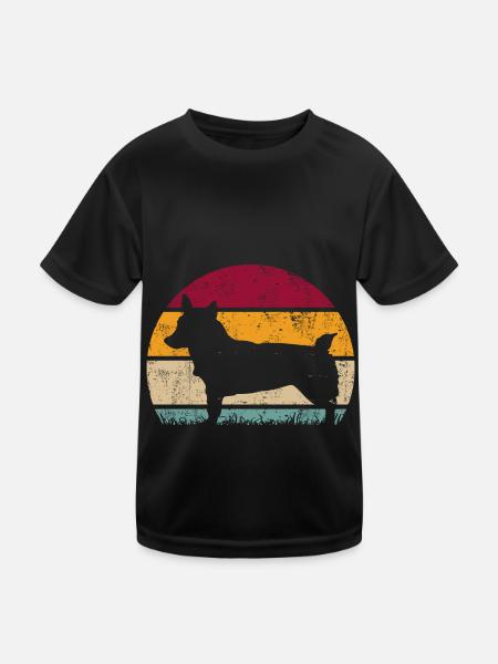 Suédois Vallhund Västgötaspets Retro Vintage - T-shirt sport Enfant - noir - Devant