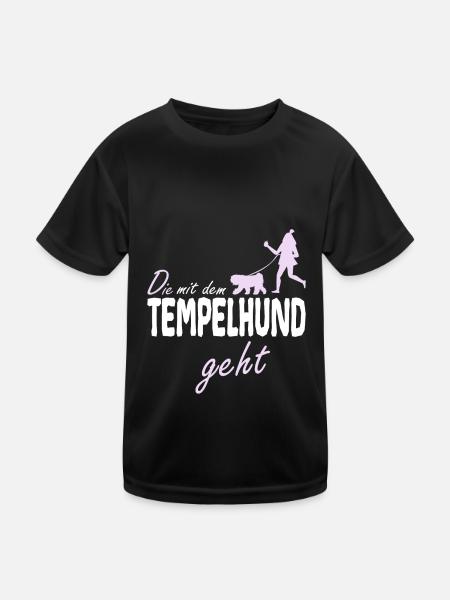 Tibet Terrier Tibetan Tibet-Terrier die geht Mama - Kinder Funktions-T-Shirt - Schwarz - Vorne