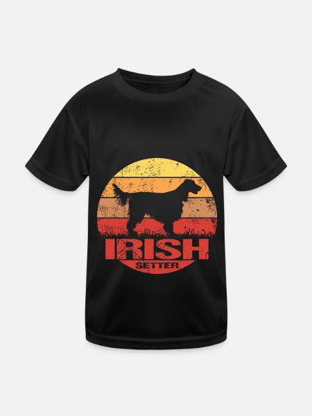 Irish Red Setter Dog Sun Lover Baby - Kids Functional T-Shirt - black - Front
