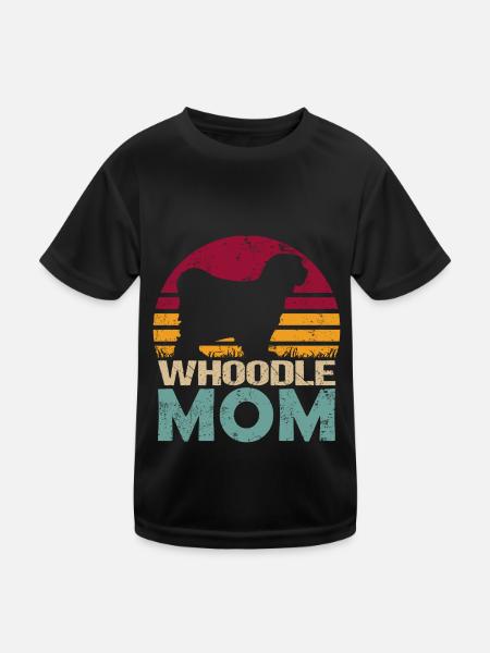 Whoodle Dog Mama Maman Vintage - T-shirt sport Enfant - noir - Devant