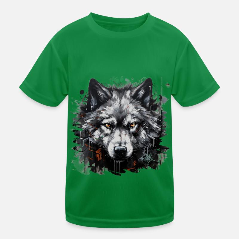 Loup solitaire. Chasseur urbain dans le style graffiti. T-shirt sport Enfant