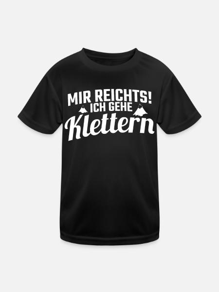 Klettern - Mir reichts ich gehe Klettern! - Kinder Funktions-T-Shirt - Schwarz - Vorne