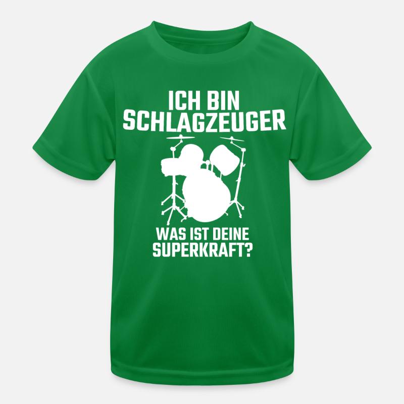Schlagzeuger Kinder Funktions-T-Shirt