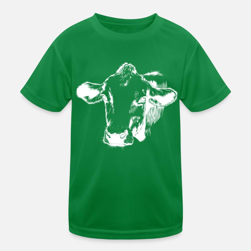 Kuh Kopf Kinder Funktions-T-Shirt