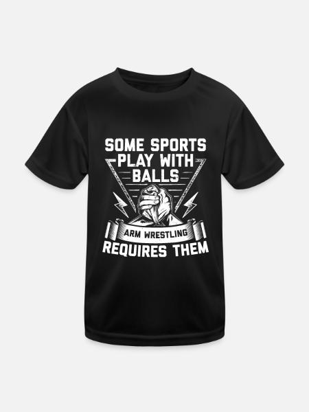 Arm Wrestling Sport | Competition Armwrestling Gift - Kids Functional T-Shirt - black - Front