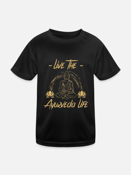 Ayurveda Massages | Spirituality Gift Ideas - Kids Functional T-Shirt - black - Front