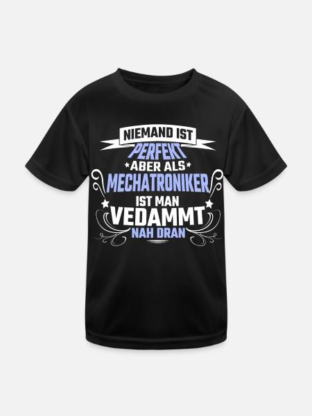 Mechatroniker Spruch Geschenk - Kinder Funktions-T-Shirt - Schwarz - Vorne