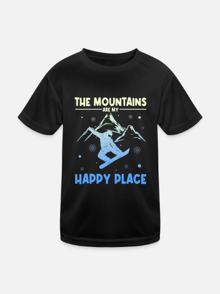 Snowboardfahrer | Snowboard Snowboarder Geschenke - Kinder Funktions-T-Shirt - Schwarz - Vorne