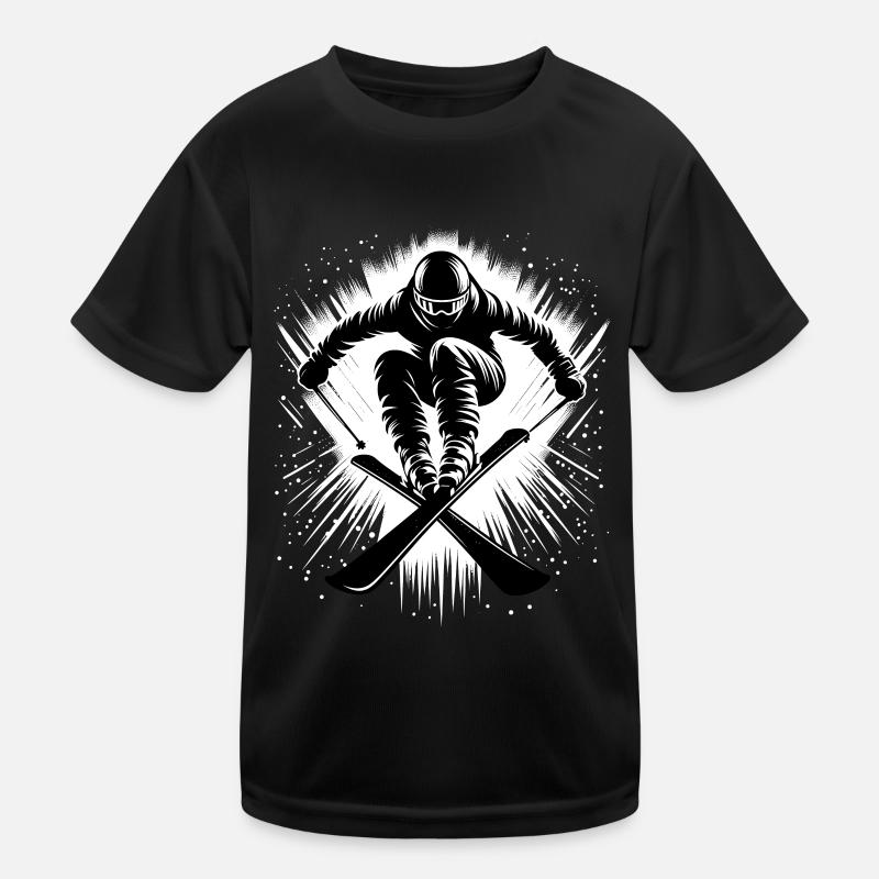 Skiing Ski Jumping Alpine Ski Holiday Ski Slope Kids Functional T-Shirt