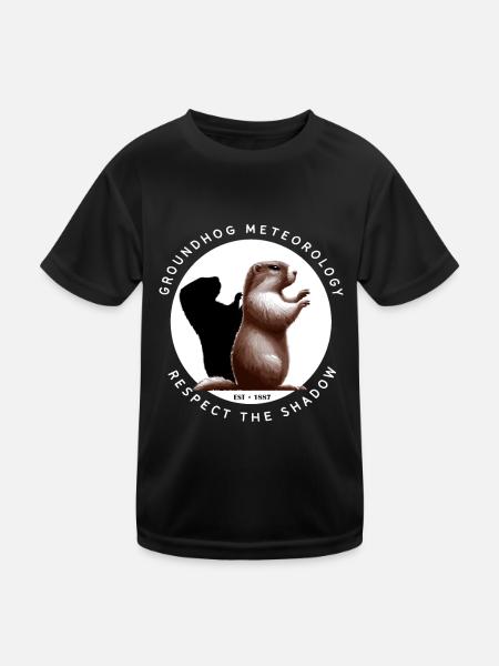 Groundhog Day Groundhog Shadow America Spring - Kids Functional T-Shirt - black - Front