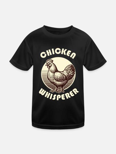 Chicken Chickens Chickens Whisperer Chicken Coop Farm - Kids Functional T-Shirt - black - Front