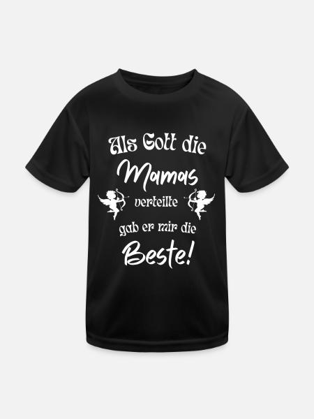 Fête des mères Maman Naissance Grossesse Fille Fils - T-shirt sport Enfant - noir - Devant