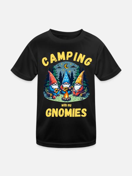 Camping nains de jardin camping feu de camp amusant - T-shirt sport Enfant - noir - Devant