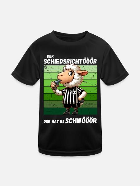 Fußball Elfmeter Fußballspieler Schiri Lustig - Kinder Funktions-T-Shirt - Schwarz - Vorne