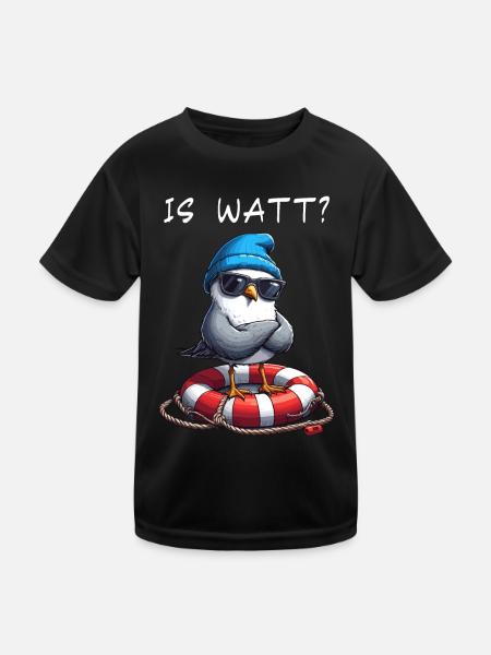 Hamburg Hamburg Seagull Wadden Sea Funny - Kids Functional T-Shirt - black - Front