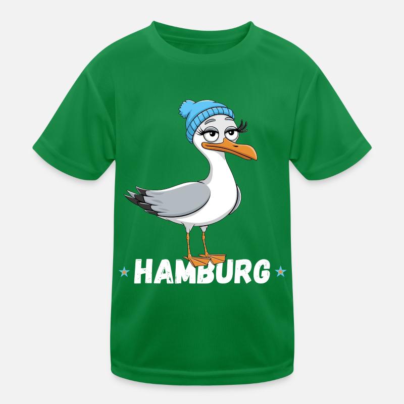 Hamburg Hamburger Möwe Beanie Nordsee Cartoon Kinder Funktions-T-Shirt