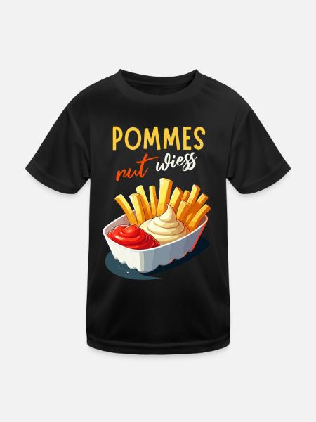fries rut wiess snack bar cologne kölsch party funny - Kids Functional T-Shirt - black - Front