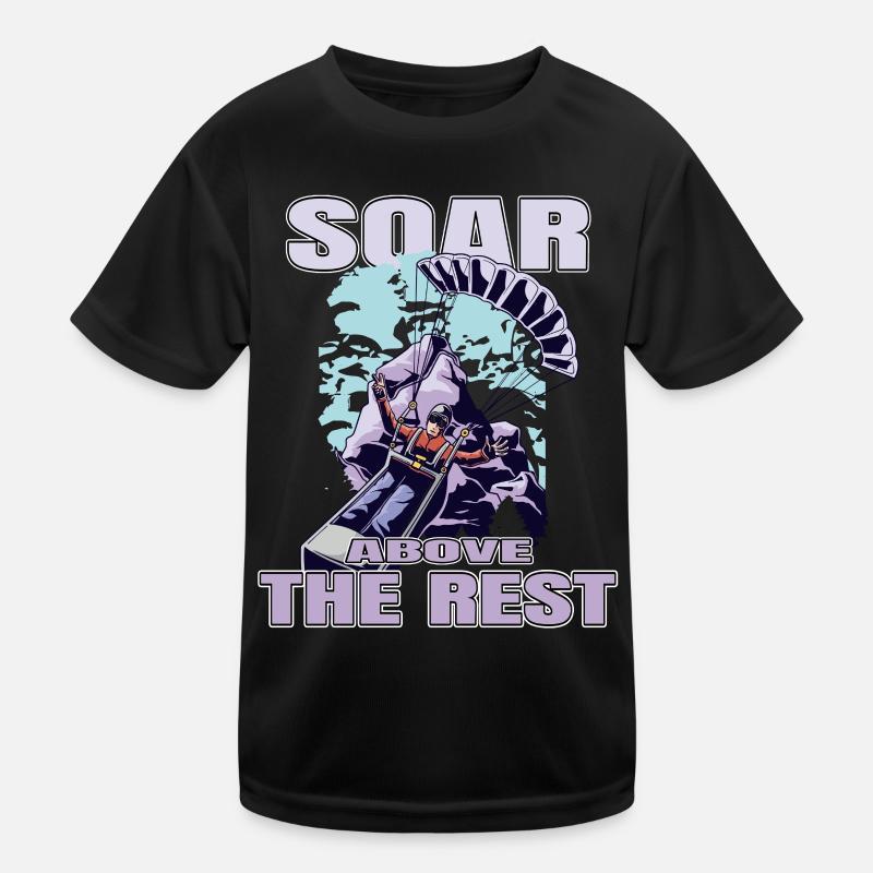 Soar Above the Rest – Paragliding Design Kids Functional T-Shirt