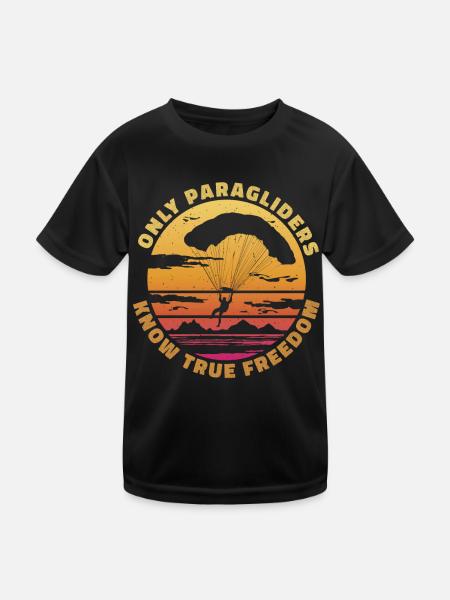 Seuls les parapentistes connaissent la vraie liberté - T-shirt sport Enfant - noir - Devant