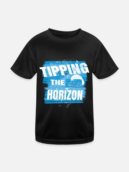 Tipping the Horizon – Paragliding Adventure - Kids Functional T-Shirt - black - Front