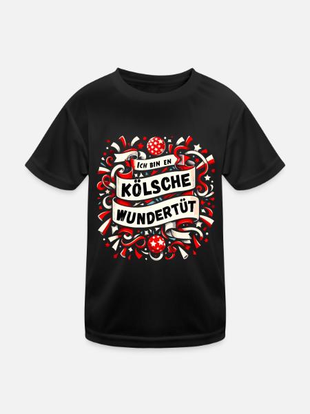 Karneval Köln Kölsch Rut Wiess Kölner Kölnerin Fun - T-shirt sport Enfant - noir - Devant