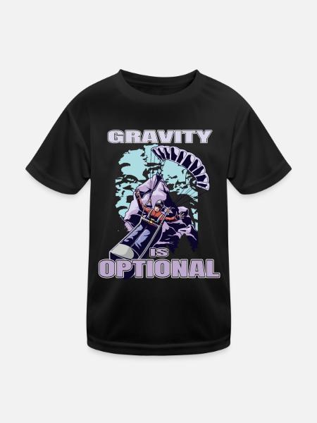 Gravity Is Optional – Paragliding Freedom - Kids Functional T-Shirt - black - Front