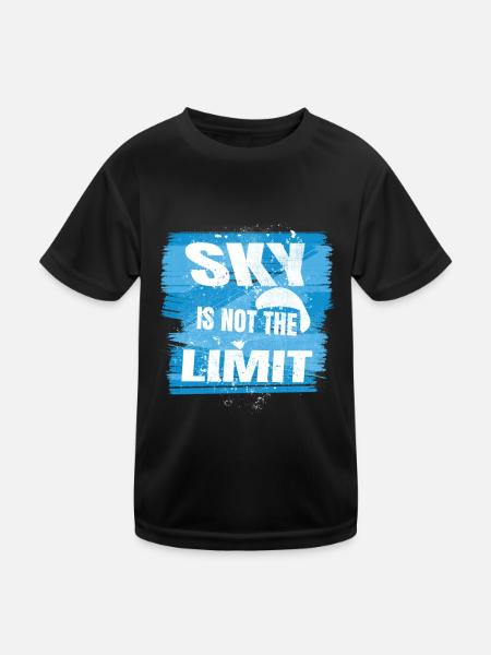 Sky Is Not the Limit – Paragliding Adventure - Kids Functional T-Shirt - black - Front