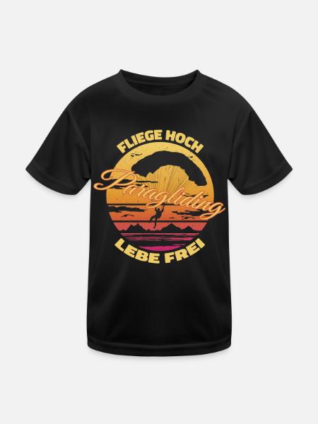Fly high, live free - Kids Functional T-Shirt - black - Front