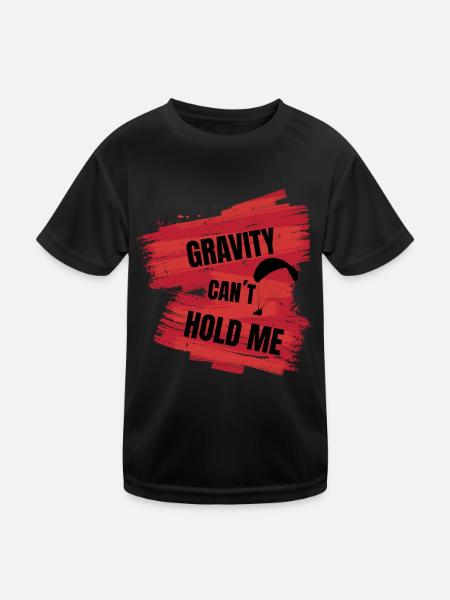Parapente, La gravité ne me retient pas - Parapente S - T-shirt sport Enfant - noir - Devant