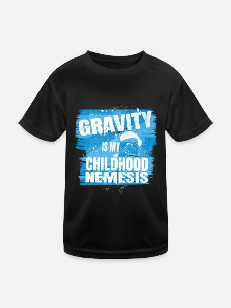 La gravité est mon ennemi juré d’enfance - Flieger Spruch - T-shirt sport Enfant - noir - Devant