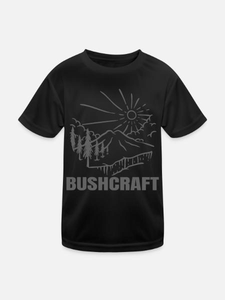 Bushcraft - Bush Genius with Craftiness - Kids Functional T-Shirt - black - Front