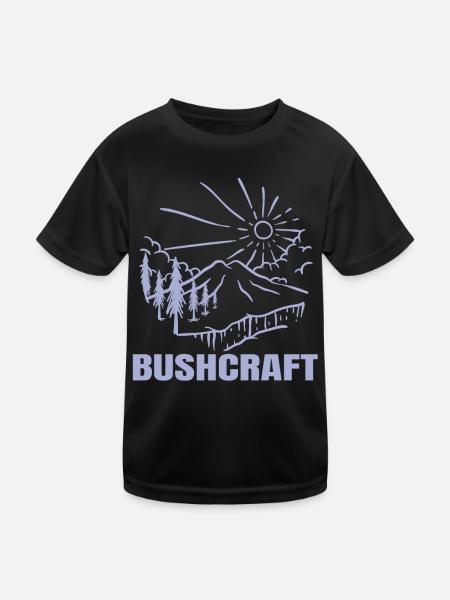 Bushcraft - Busch Genie mit Craftiness - Kinder Funktions-T-Shirt - Schwarz - Vorne