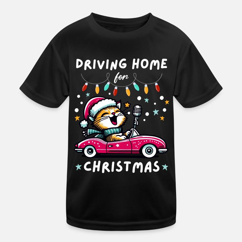 Noël Chat Maison Famille Vacances Mignon T-shirt sport Enfant