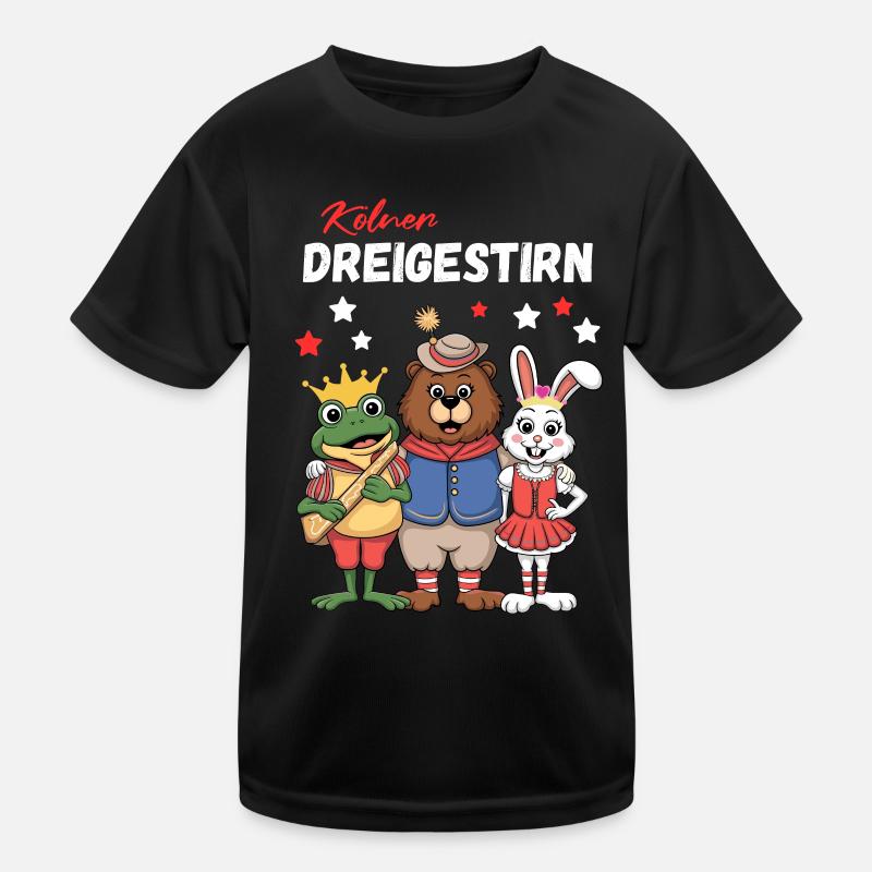 Karneval Köln Dreigestirn Kölner Kölle Alaaf Bär - Kinder Funktions-T-Shirt - Schwarz