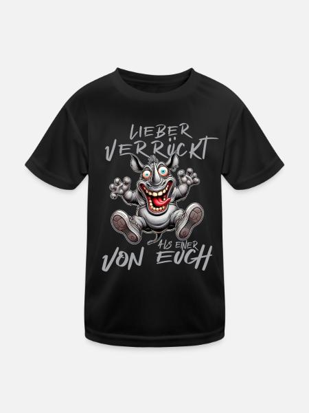 Hippopotame fou Mieux vaut fou qu’un de - T-shirt sport Enfant - noir - Devant
