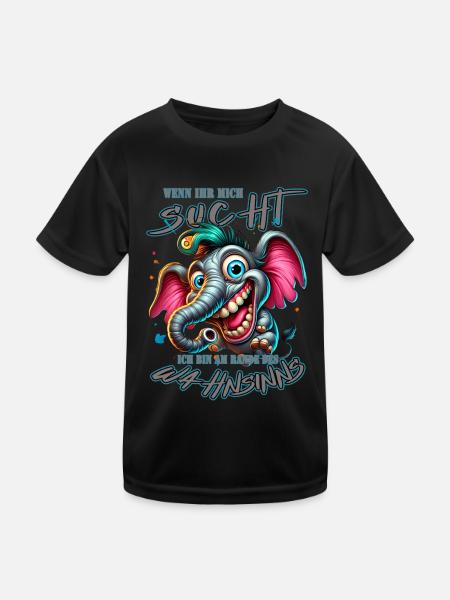 Wenn ihr mich sucht, ich bin am Rande des Wahnsinn - Kinder Funktions-T-Shirt - Schwarz - Vorne