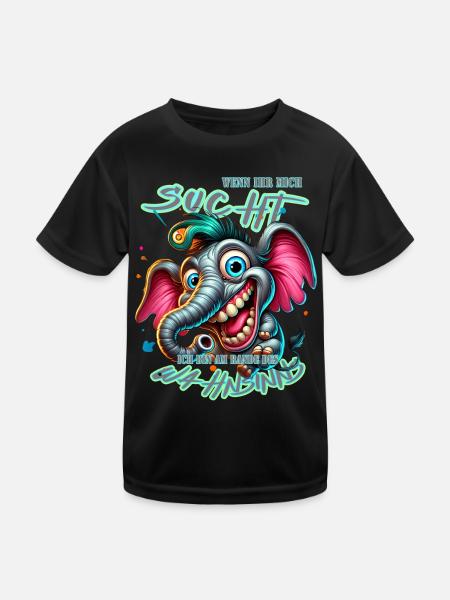 Wenn ihr mich sucht, ich bin am Rande des Wahnsinn - Kinder Funktions-T-Shirt - Schwarz - Vorne